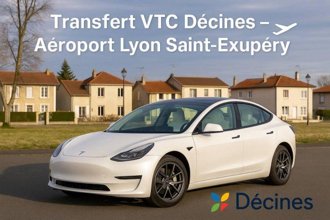 VTC Transfert Décines Charpieu / Aeroport Lyon 39-90 TTC