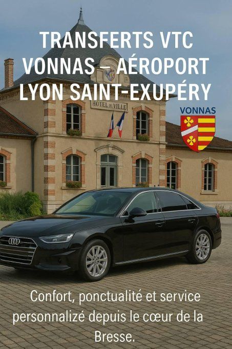 Transfert Vonnas / Aéroport Lyon 119-90 TTC